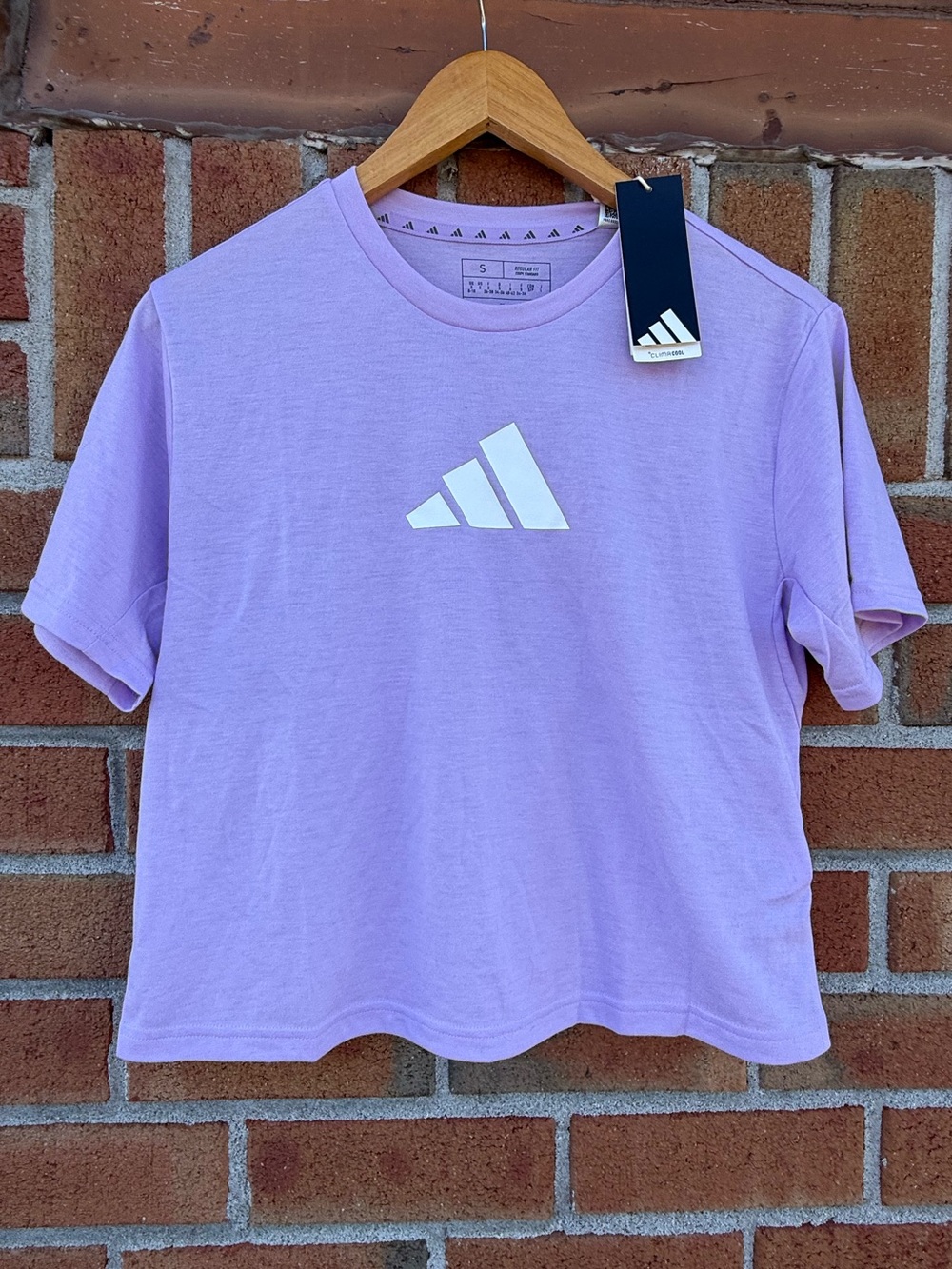 adidas Lavender Short Sleeve Clima cool crop top
